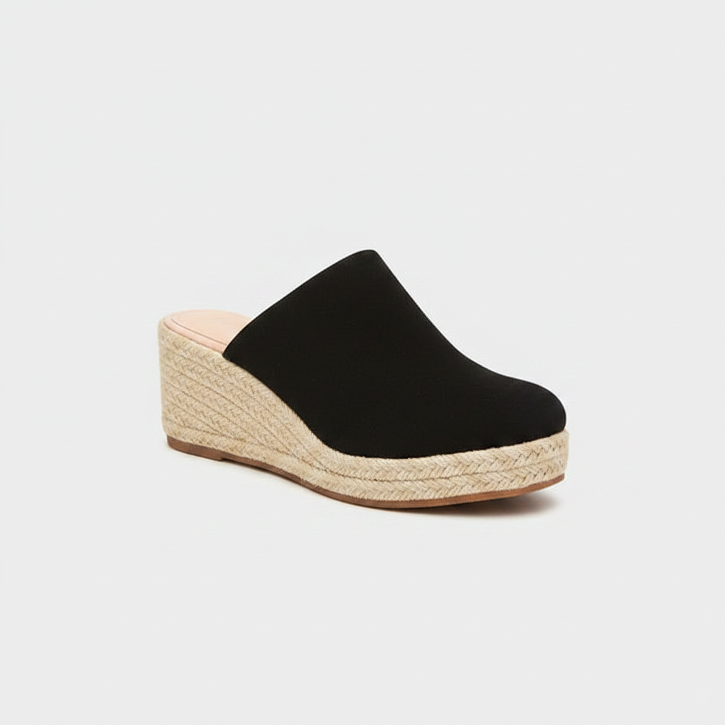 Elevated Woven Espadrille Wedge Mules with Sleek Closed Toe