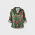 Women’s Bold Abstract Print Button-Up Blouse
