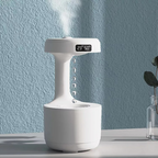 White air humidifier diffuser with digital display and mist stream outlet