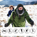 Dark gray fleece balaclava hat with face cover and hood
