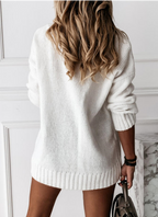 Women's Knit Sweater Oversized Soft Knit | Elegant V-Neck Casual Top