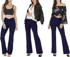 Flared yoga leggings in black and navy, high-waisted bootcut pants for women