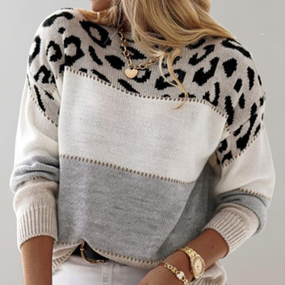 Women's Sweater Soft Warm Cozy Leopard Print | Leopard Print Knitwear