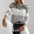 Women's Sweater Soft Warm Cozy Leopard Print | Leopard Print Knitwear