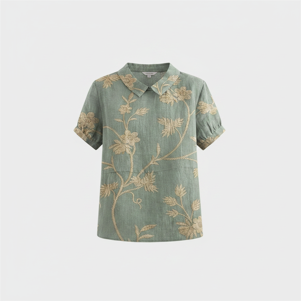 Alvea | Women's Floral Print Short Sleeve Blouse – Casual Button Detail Summer Top