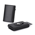 GenuWal dark textured card holder with snap button and card pocket