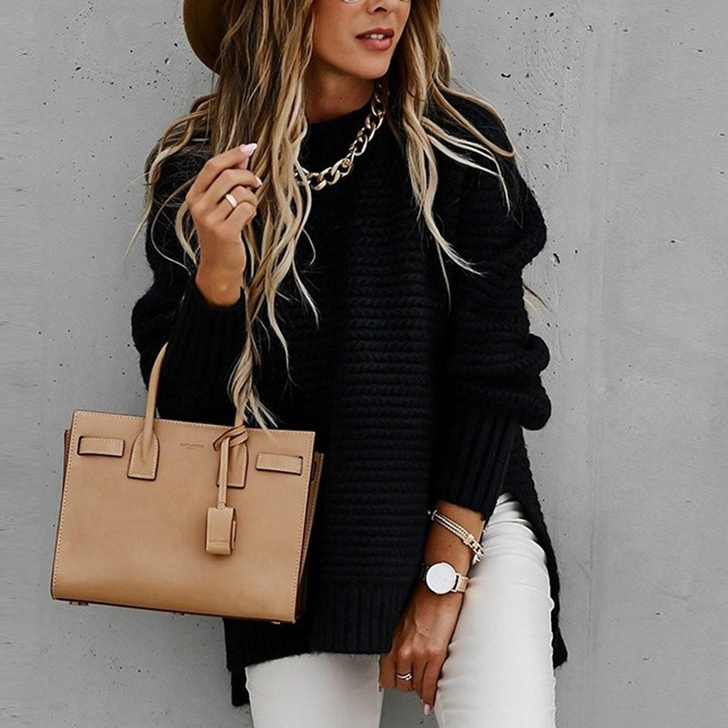 Women's Sweater Elegant Half-High Neck Knit | Knitted Autumn Sweater