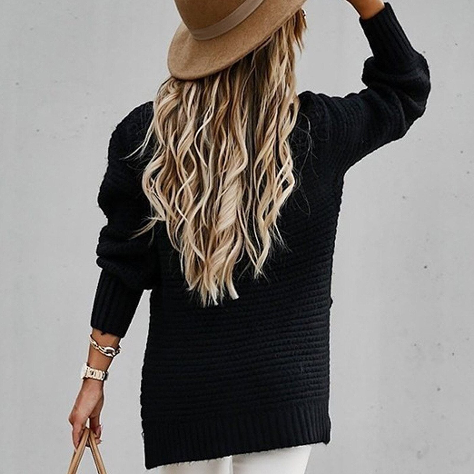 Women's Sweater Elegant Half-High Neck Knit | Knitted Autumn Sweater