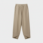 Women's Wide Leg Cropped Pants with Angled Hem