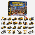 Construction site vehicles advent calendar 2026 box with mini construction vehicle ornaments