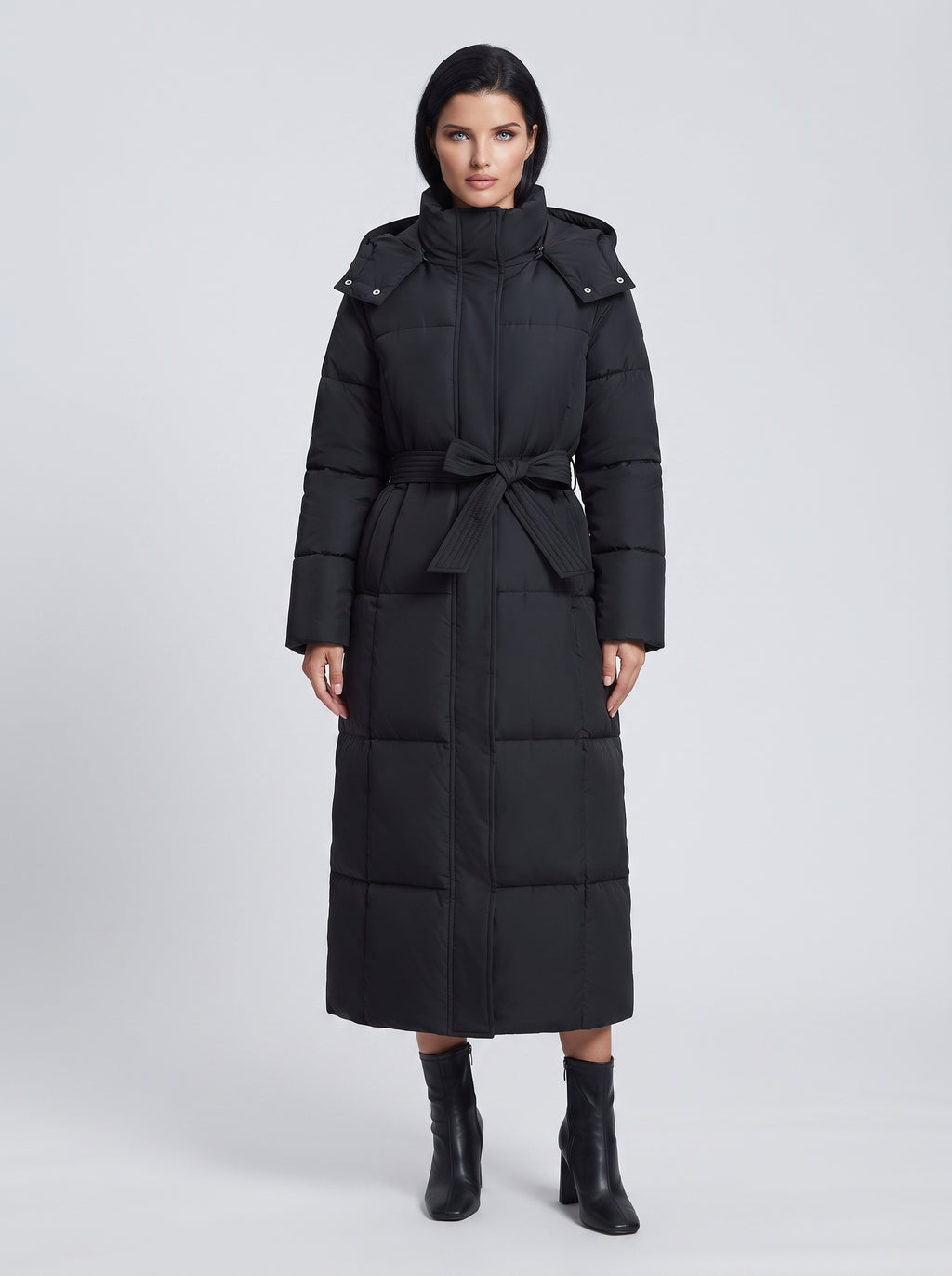 Women’s Maxi Long Puffer Coat with Belt