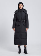 Women’s Maxi Long Puffer Coat with Belt