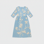 Bellmont | Elegant Floral Round Neck Midi Dress for Summer and Garden Parties
