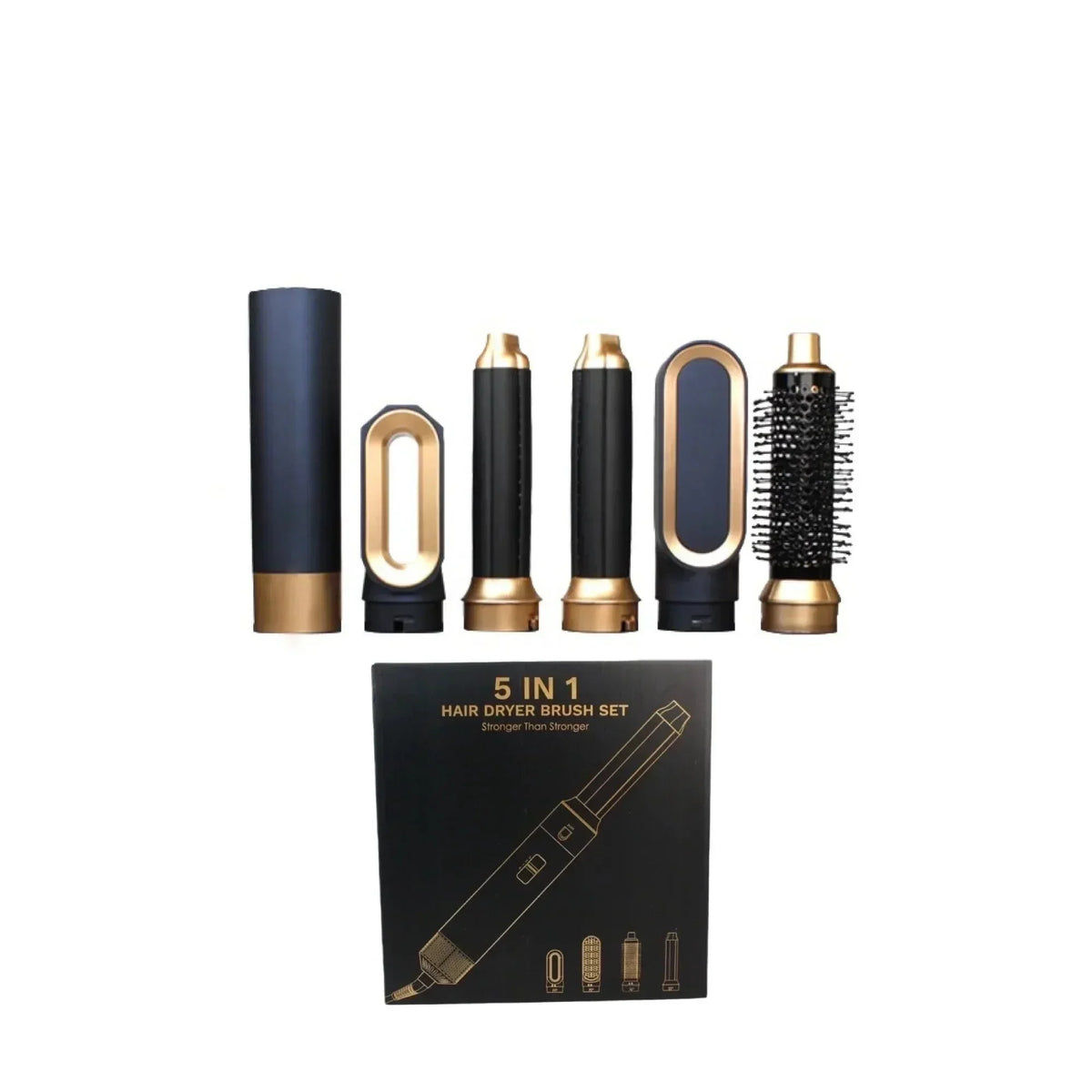 5-in-1 hair styler kit with five attachments plus retail box