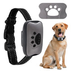 Ultrasonic anti-barking training collar with black adjustable strap and gray control unit