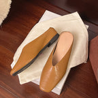 Women's slip-on flats with supportive sole in brown