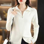 Women's Cardigan With Double Zipper And Soft Knit Warmth | Celeste
