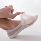 Very light no-show socks, sheer knit with elastic heel support