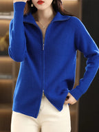 Women's Cardigan With Double Zipper And Soft Knit Warmth | Celeste