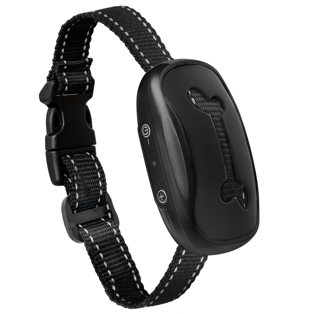 USB rechargeable anti-barking training collar with black ultrasonic/vibration device