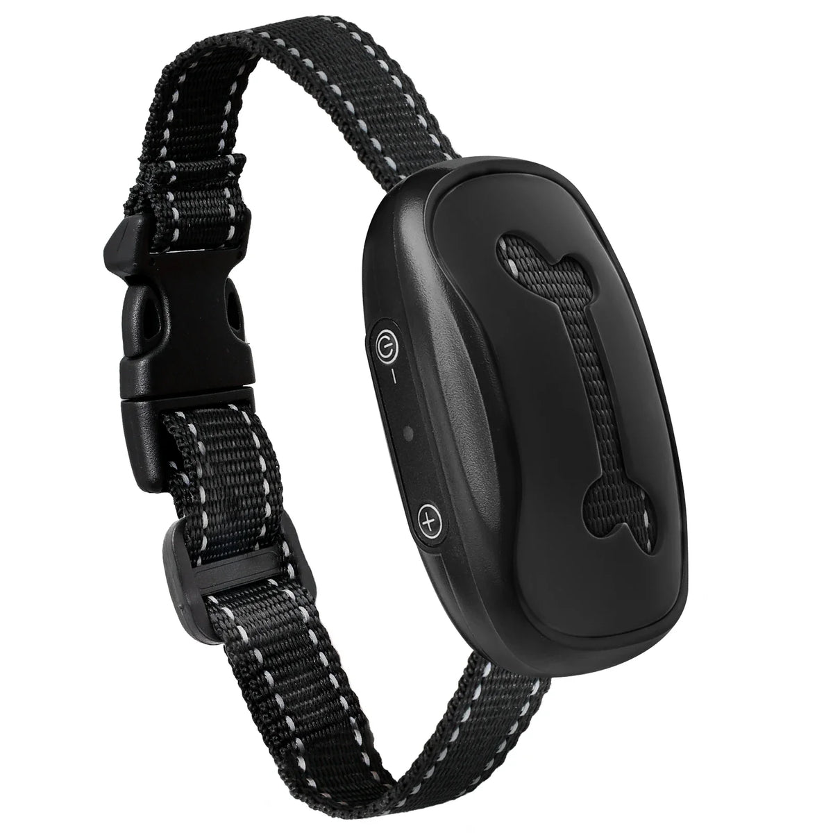 USB rechargeable anti-barking training collar with black ultrasonic/vibration device