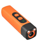 Orange and black rechargeable ultrasonic dog bark deterrent control device with buttons