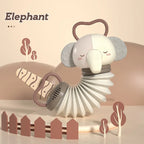 Elephant 2-in-1 baby accordion and rattle toy with plush head and pleated body