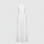 Bohemian Linen Elegant Halter Maxi Dress for Holidays