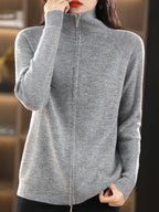 Women's Cardigan With Double Zipper And Soft Knit Warmth | Celeste
