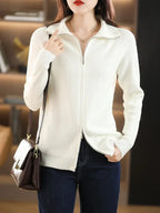 Women's Cardigan With Double Zipper And Soft Knit Warmth | Celeste