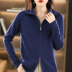 Women's Cardigan With Double Zipper And Soft Knit Warmth | Celeste