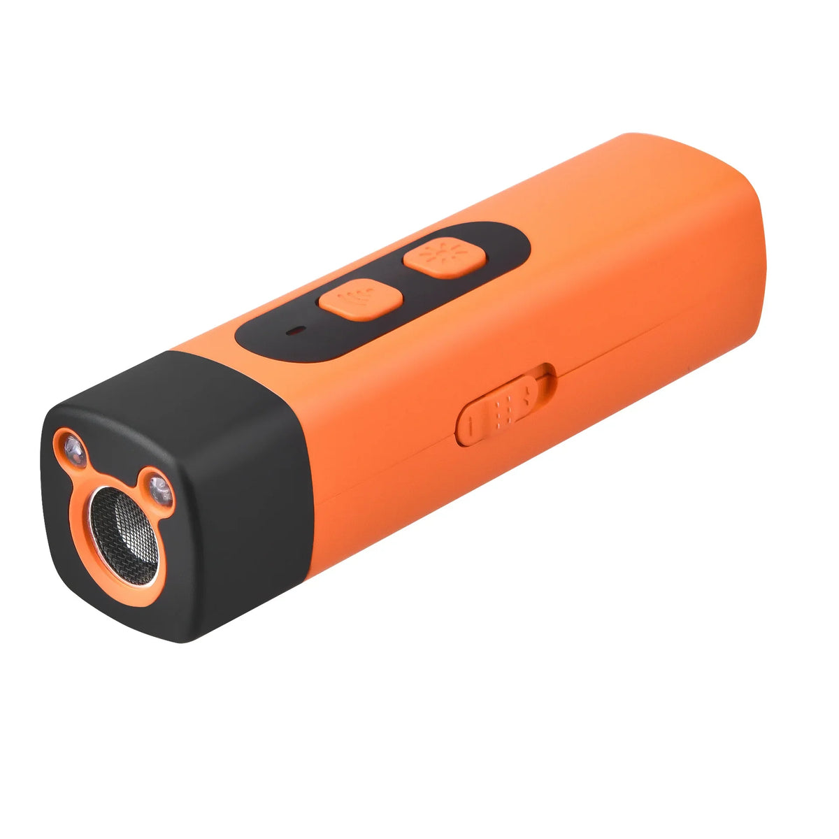 Orange rechargeable ultrasonic dog bark deterrent control device with orange buttons