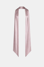 Women's satin neck scarf in blush pink with long drape and pointed ends