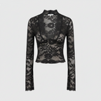 Deep V Lace Crop Top for Parties and Evening Wear