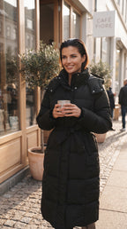Women’s Maxi Long Puffer Coat with Belt