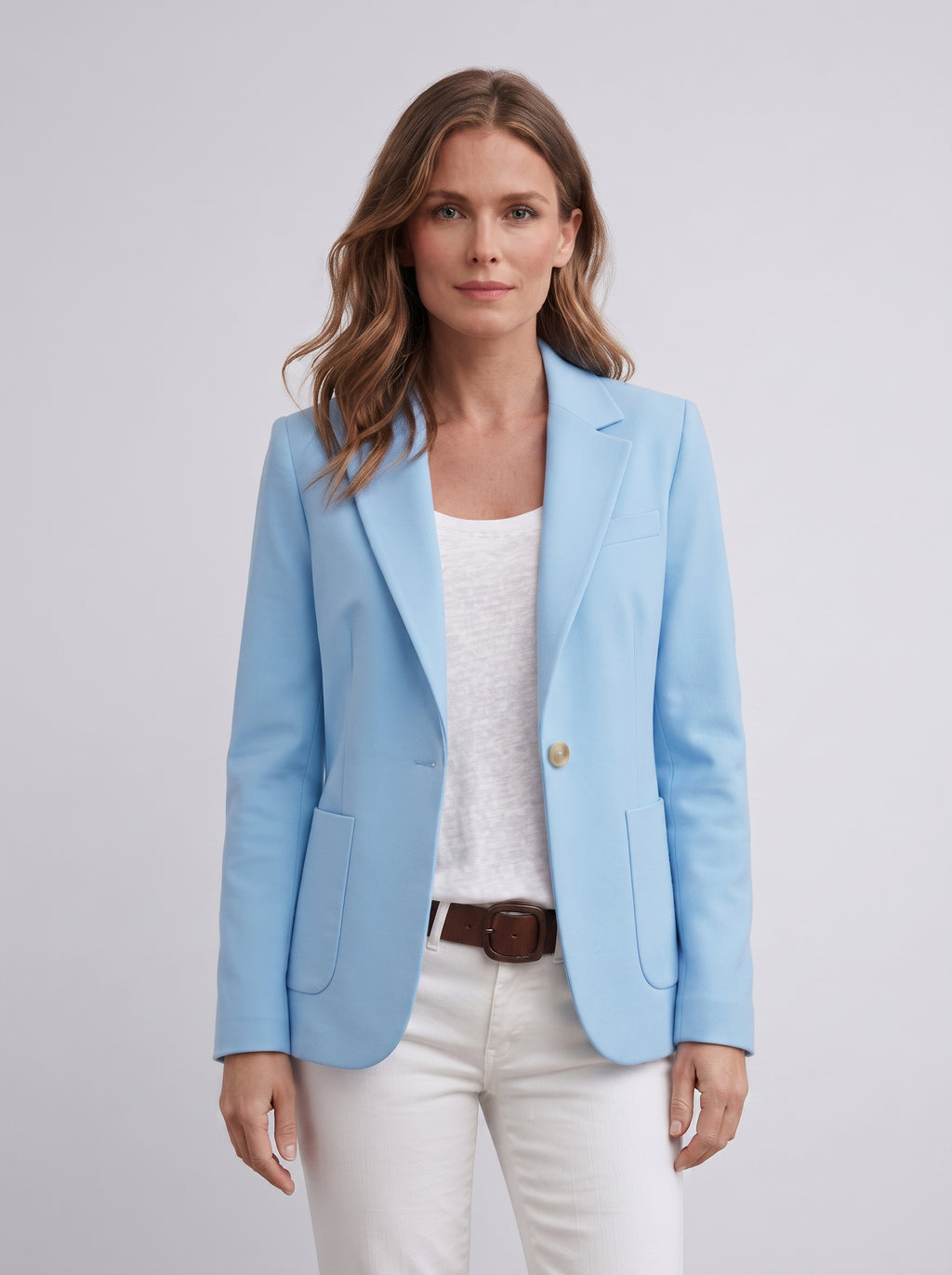 Women’s Single-Button Slim-Fit Blazer - Notched Lapel Casual Work Jacket