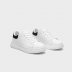 Women's White Lace Up Trainers with Cushioned Sole