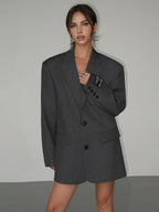 Women’s Oversized Blazer - Casual Loose Fit Workwear Suit Jacket
