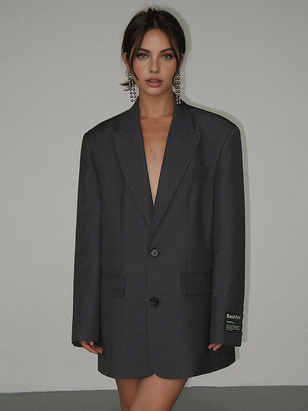 Women’s Oversized Blazer - Casual Loose Fit Workwear Suit Jacket