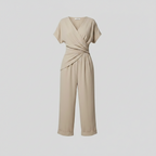 Women's Jumpsuit Regular Fit V-neck Short Sleeve Casual Summer