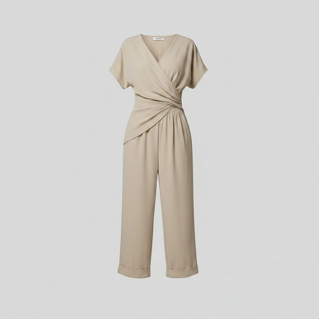 Women's Jumpsuit Regular Fit V-neck Short Sleeve Casual Summer