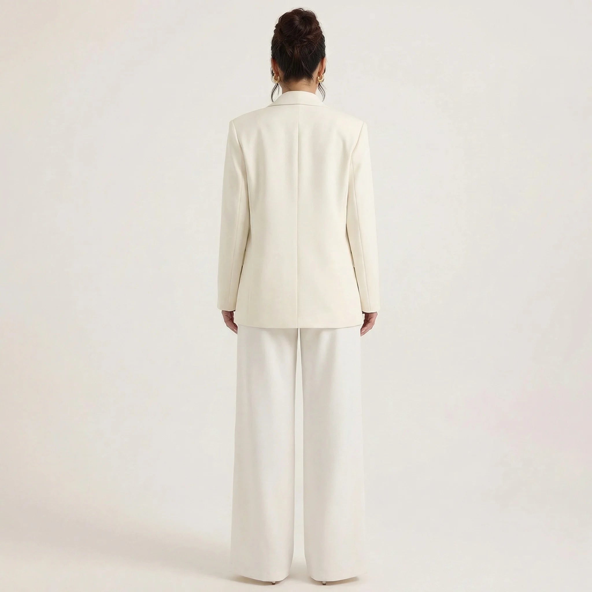 Women’s Chic Blazer & Wide Leg Pants Set – Long Sleeve Tailored Two-Piece Suit