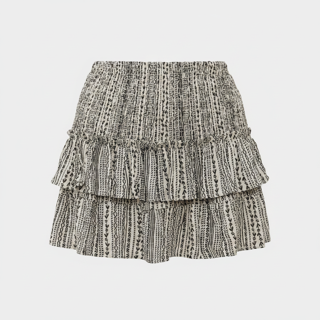 Tiered Mini Skirt with Flowy Fit and Lightweight Comfort