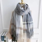 Chic Winter Scarf With Vintage Plaid Pattern For Women - Nalani - UK Fashion Clothing and Decor