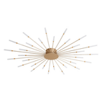 Flush-mount LED ceiling lamp with gold center and slim light bars