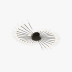 Black LED flush mount ceiling lamp with radial slim rods and bright glowing bulbs