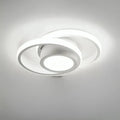 White flush-mount LED ceiling lamp with circular double-ring design