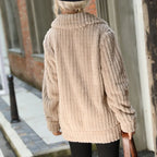 Light beige textured zip-front jacket shown from the back with stand collar
