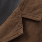 Women’s Brown Faux Suede Cropped Blazer - Button-Front Short Jacket