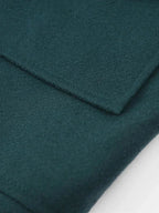 Women’s Dark Green Faux Fur Collar Blazer - Tailored Winter Suit Jacket